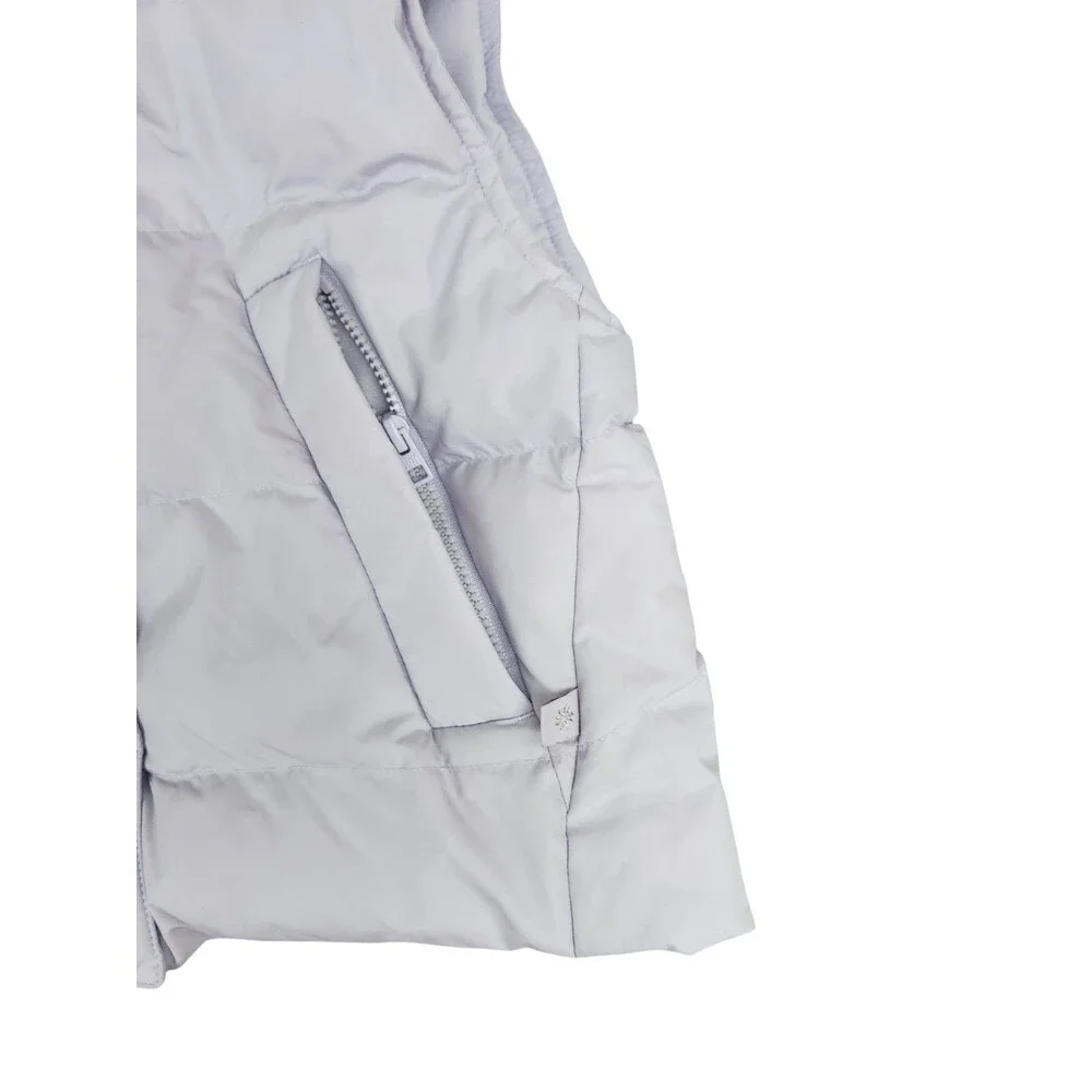 Athleta Girl Hooded Puffer Vest XS 6 Violet Purple Quilted Fleece Lined Zip Cozy